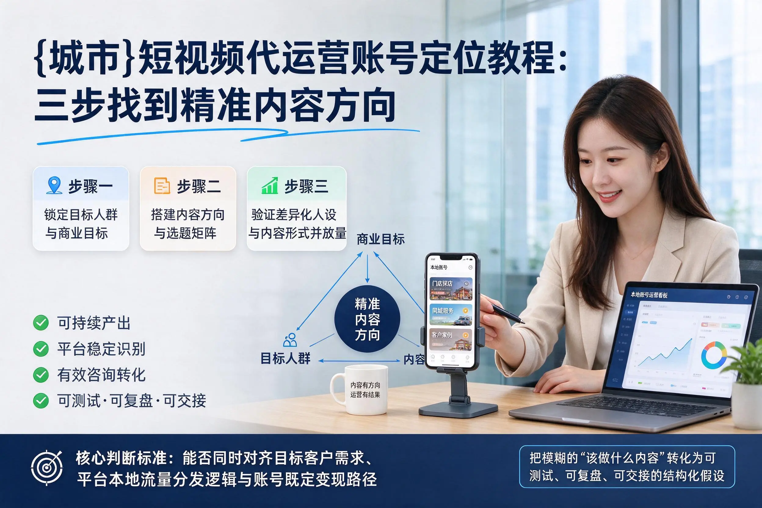 锡林郭勒短视频代运营账号定位教程:三步找到精准内容方向