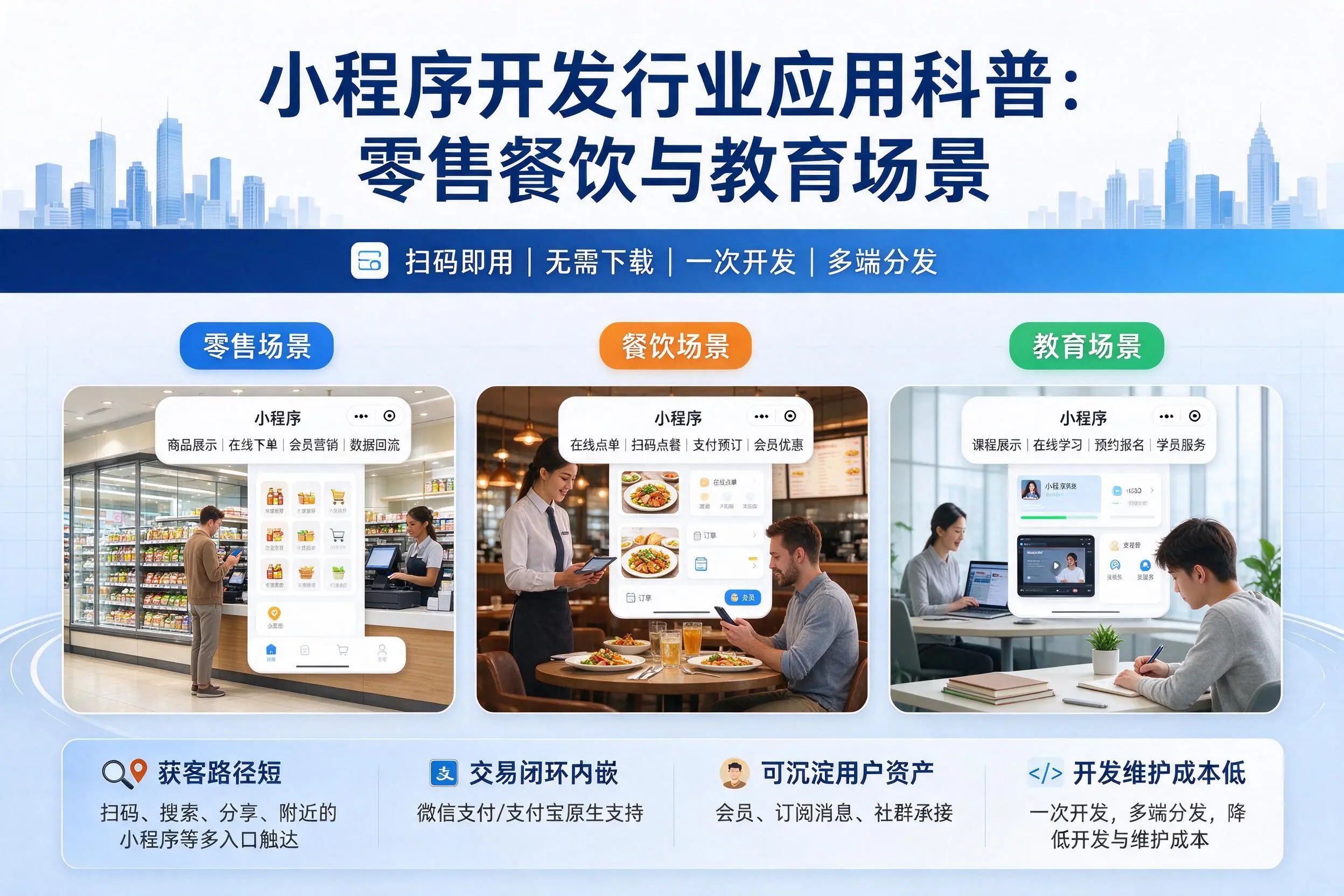 锡林郭勒小程序开发行业应用科普:零售餐饮与教育场景
