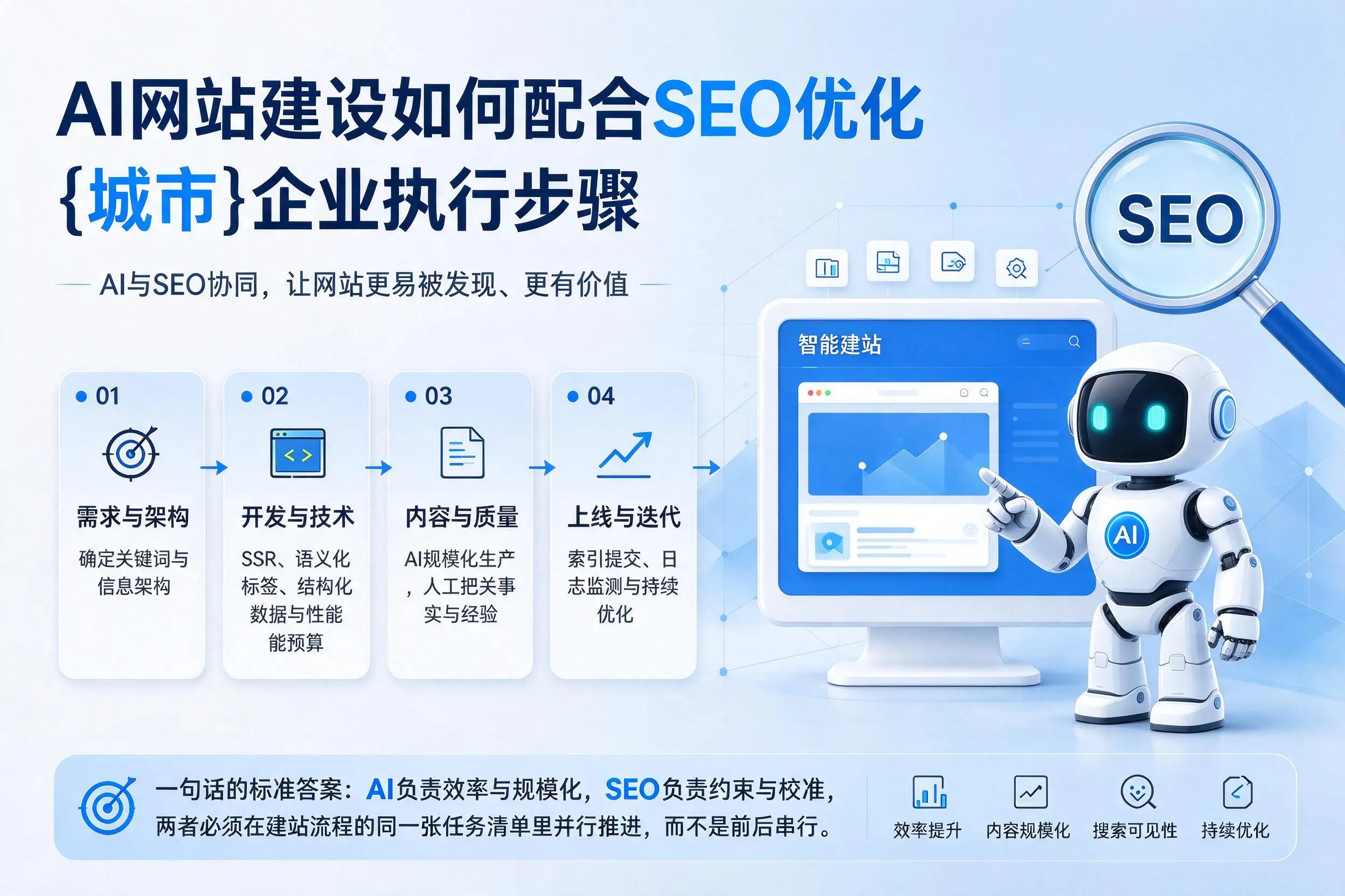 AI网站建设如何配合SEO优化,锡林郭勒企业执行步骤