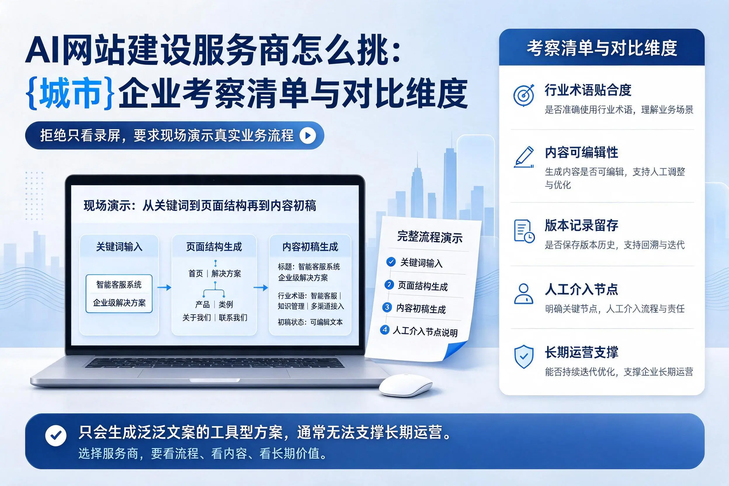 AI网站建设服务商怎么挑:锡林郭勒企业考察清单与对比维度