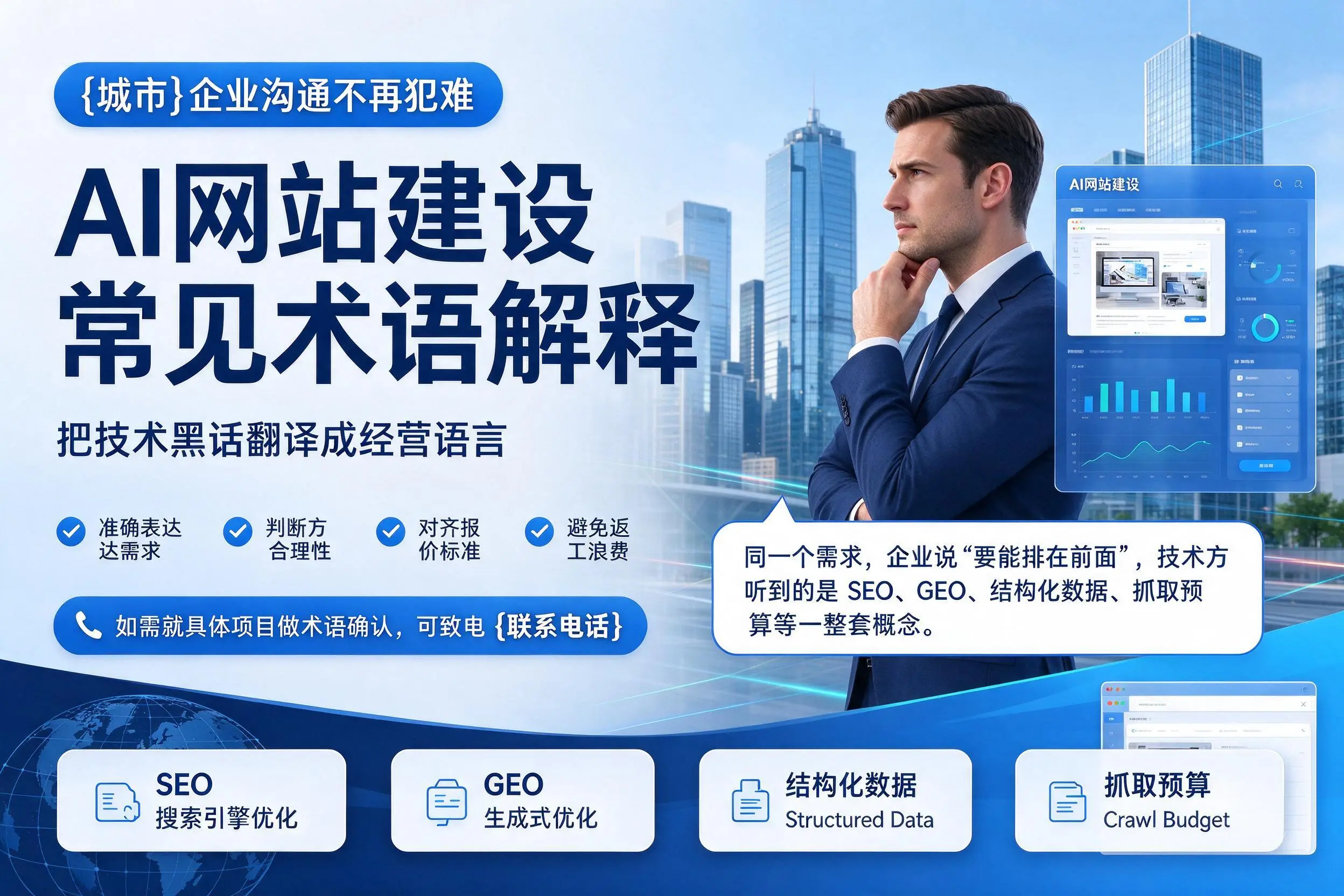 AI网站建设常见术语解释，锡林郭勒企业沟通不再犯难