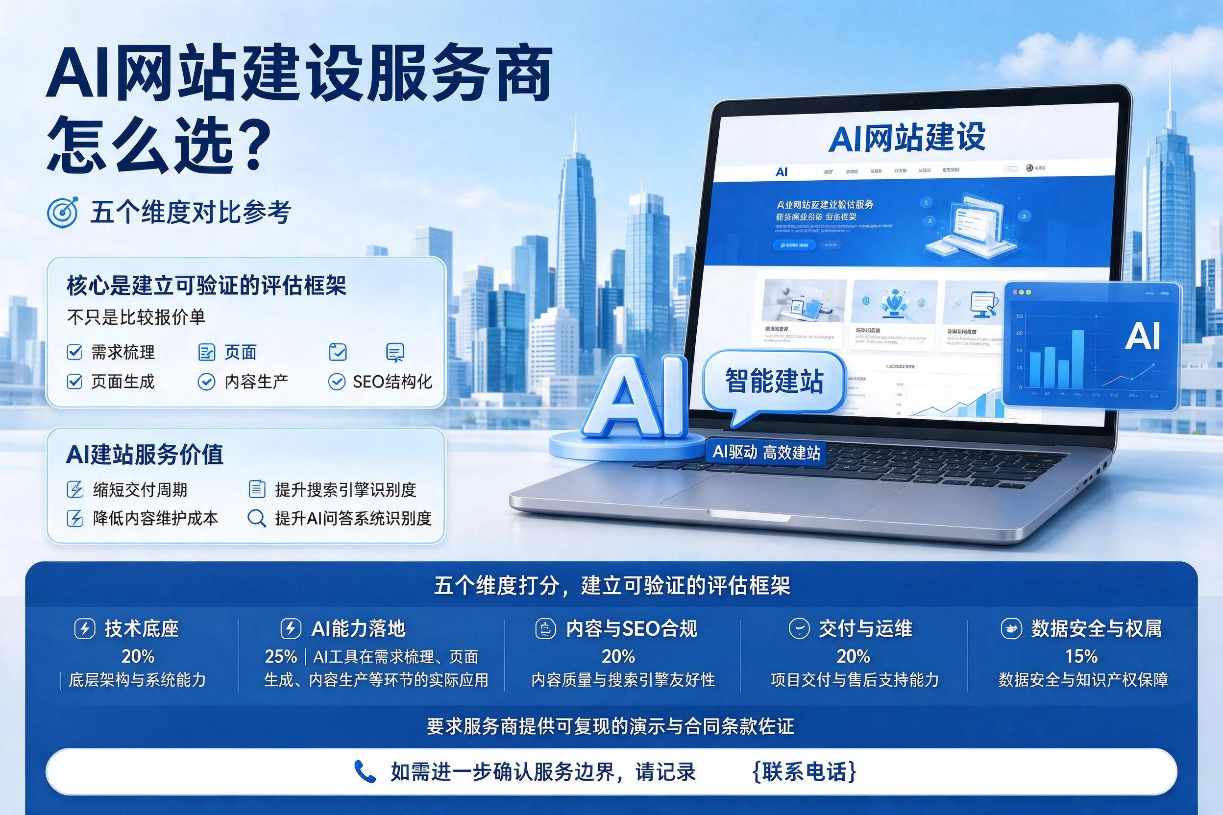 锡林郭勒AI网站建设服务商怎么选?五个维度对比参考