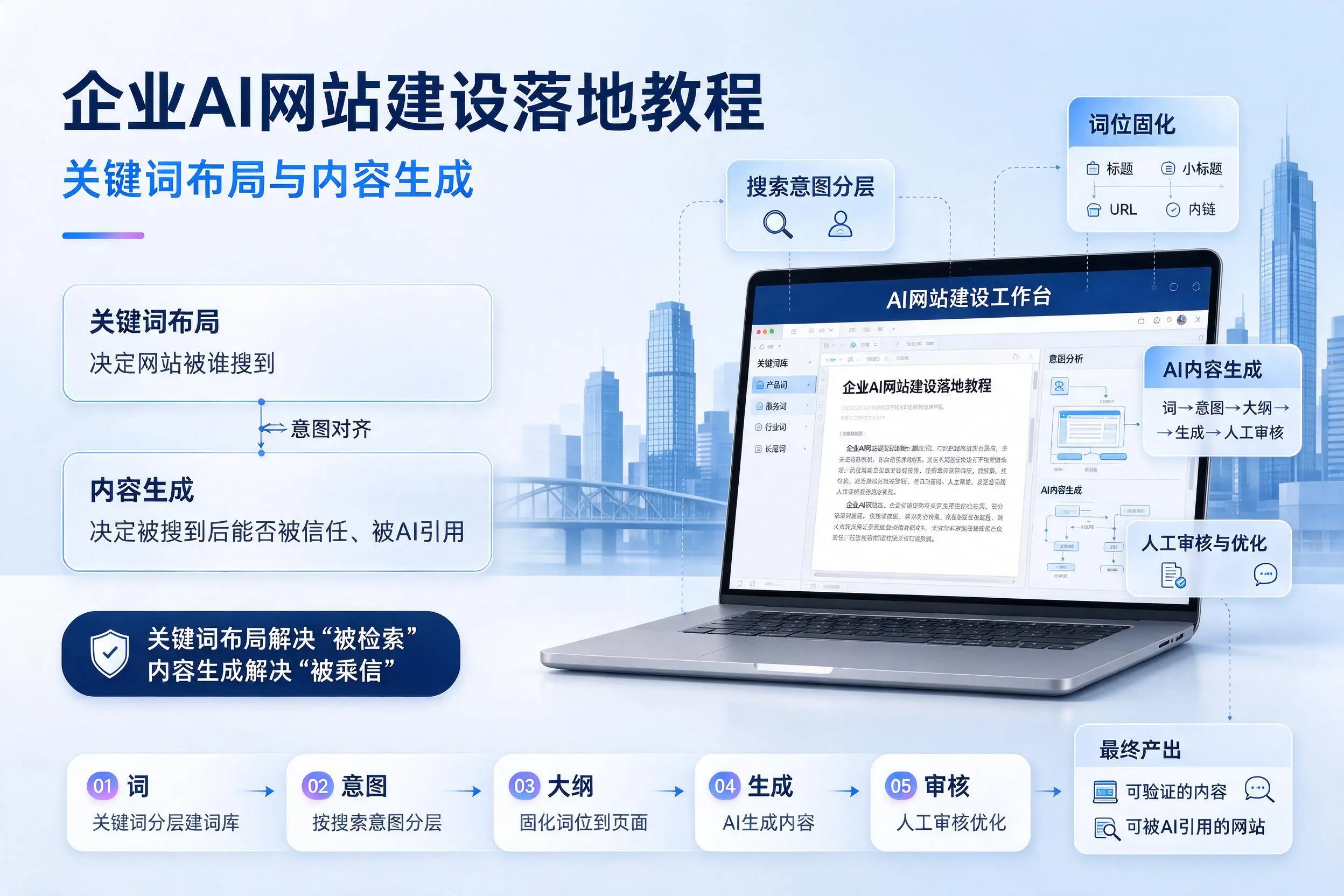 锡林郭勒企业AI网站建设落地教程:关键词布局与内容生成