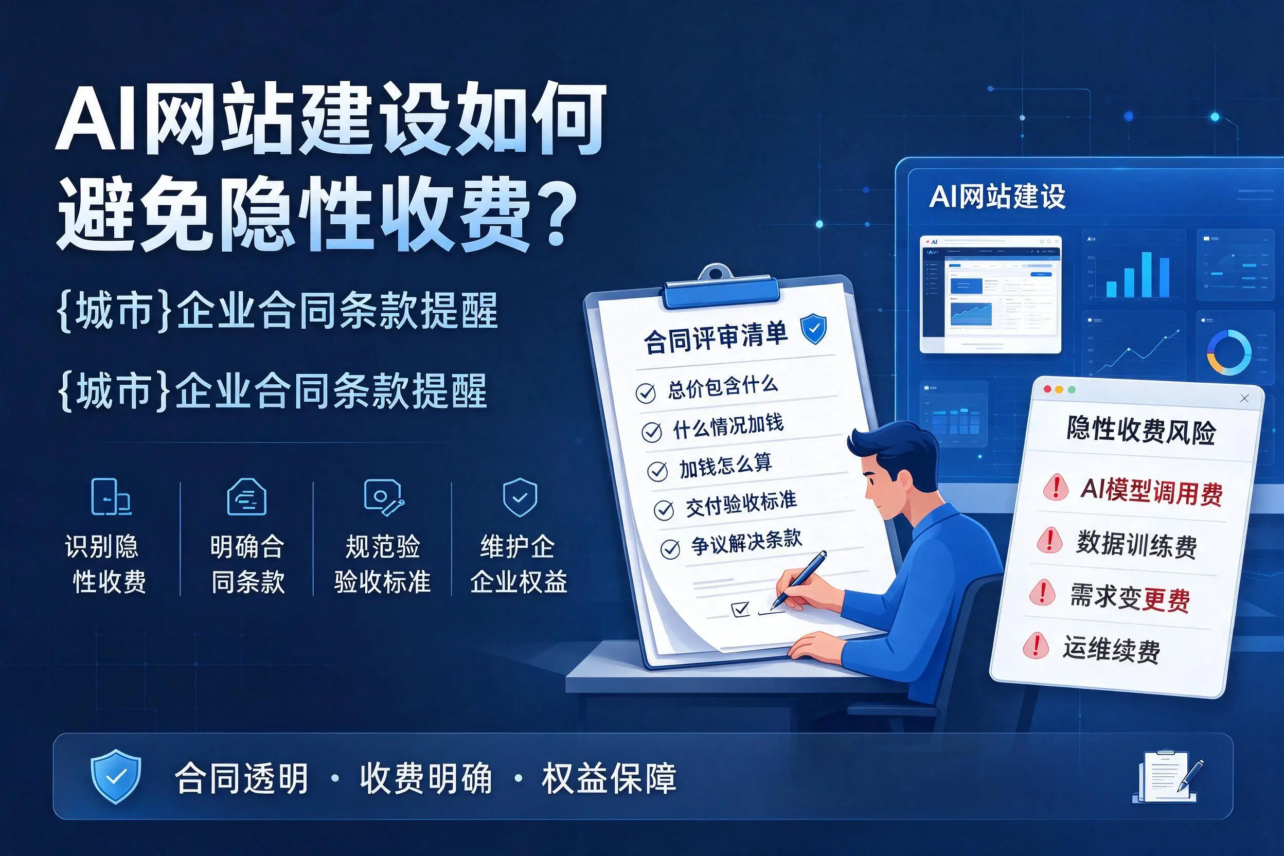 AI网站建设如何避免隐性收费？锡林郭勒企业合同条款提醒