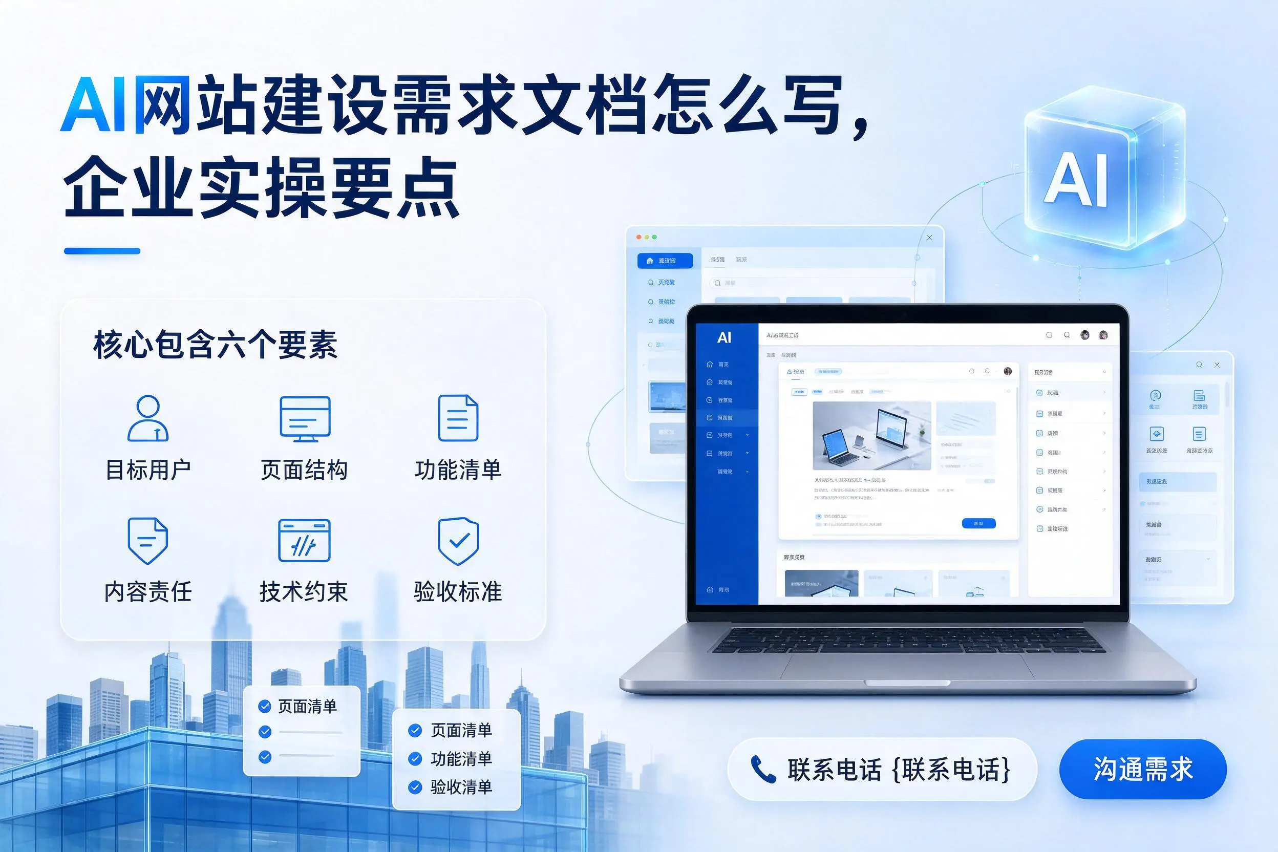 AI网站建设需求文档怎么写,锡林郭勒企业实操要点